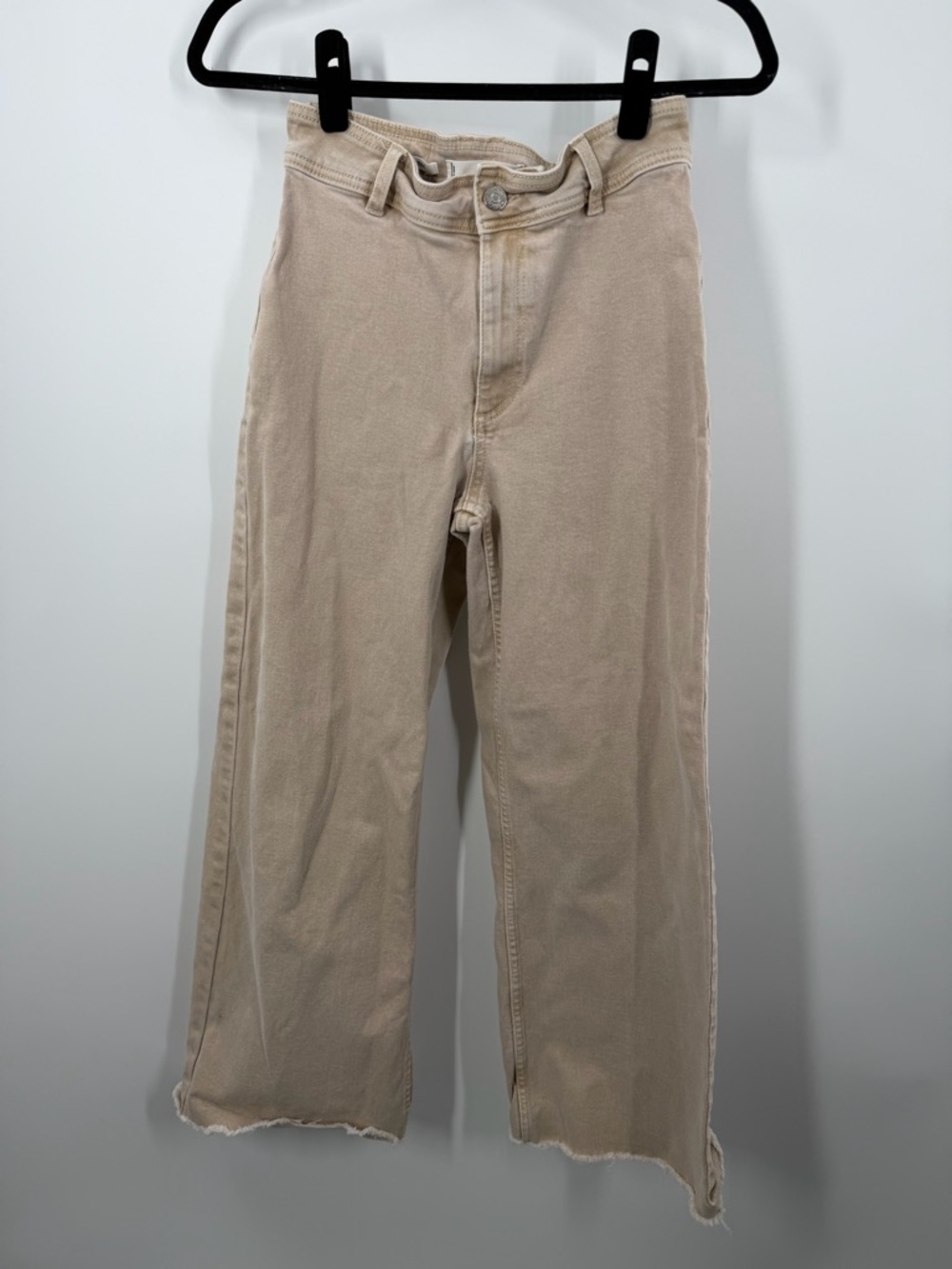 Mango MNG Catherin High Rise Culotte Jeans Khaki - Picture 2 of 11